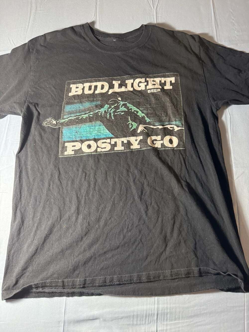 Bud Light Posty Co Beer Graphic T-Shirt Black
